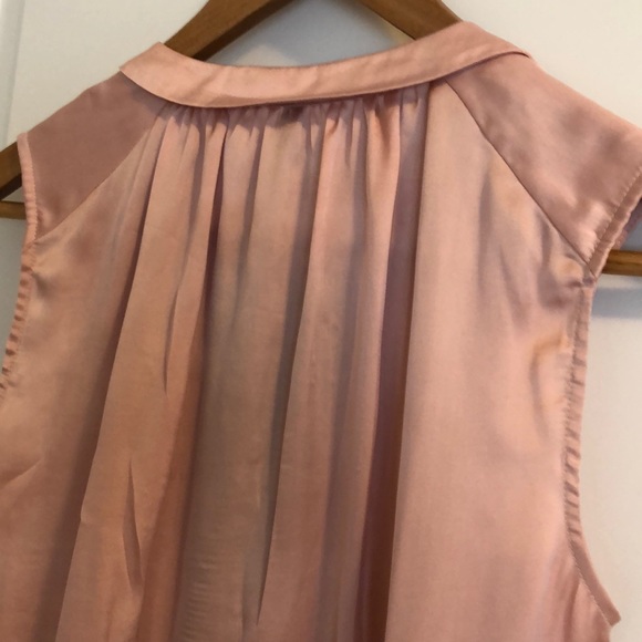 Silky Naf Naf soft pink/black sleeveless blouse - Picture 7 of 7